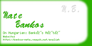 mate bankos business card
